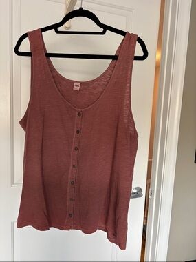 Old Navy Button-Front Tank Top - Rosewood